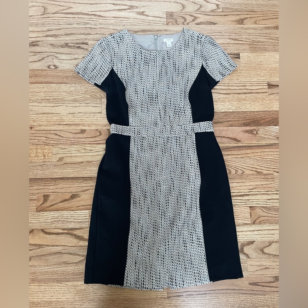 J. Crew Black and Tweed Dress. Size 6.